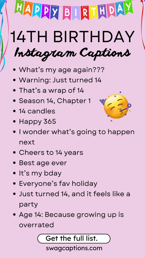 14th Birthday Instagram Captions to Copy Paste 14th Birthday Captions, Birthday Instagram Captions, Bday Quotes, Its My Bday, 14th Birthday Cakes, Birthday Instagram, Army Logo, Birthday Quotes For Me, Bts Army Logo