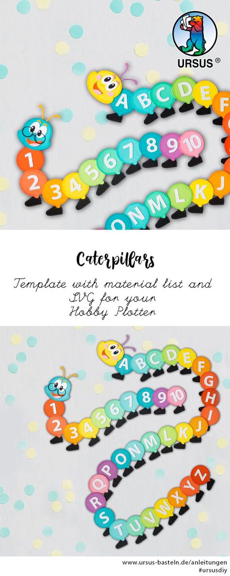 Playfully learn the ABC and numbers. 📚 With our colourful caterpillars made of photo cardboard it's so much easier. ❤🧡💛💚💙💜 Whether for kindergarten, school or at home - the colourful caterpillars are great for alphabet and number beginners. They encourage early spelling and reading skills. reading skills. ✏ Would you like to make them? Teacher Boards, The Abc, Reading Skills, Caterpillar, 9 And 10, Kindergarten, Abc, Alphabet, At Home