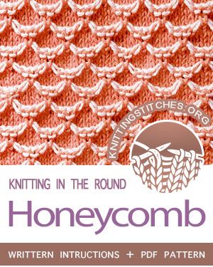 Circular Knitting — #howtoknit the Honeycomb stitch in the round. FREE written instructions, PDF knitting pattern Knitted Stitches, Baby Boy Knitting Patterns Free, Round Knitting, Boys Knitting Patterns Free, Knitting In The Round, Knit Purl Stitches, Design Kitchen Ideas, Honeycomb Stitch, Simply Knitting