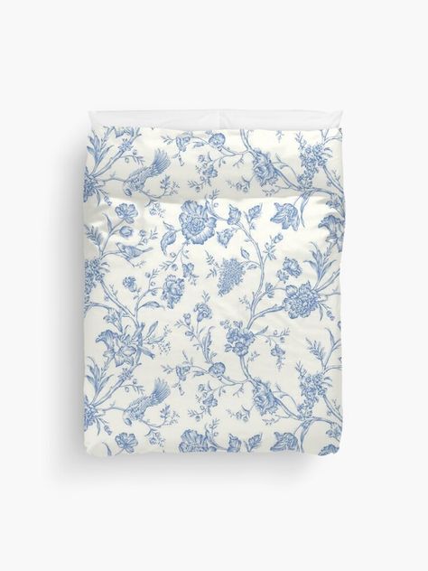 Toile Duvet Cover, Toile Duvet, Chic French Style, Floral Bedspread, Blue Toile, Duvet Cover Pattern, Duvet Cover Design, Linen Duvet Covers, Room Setup