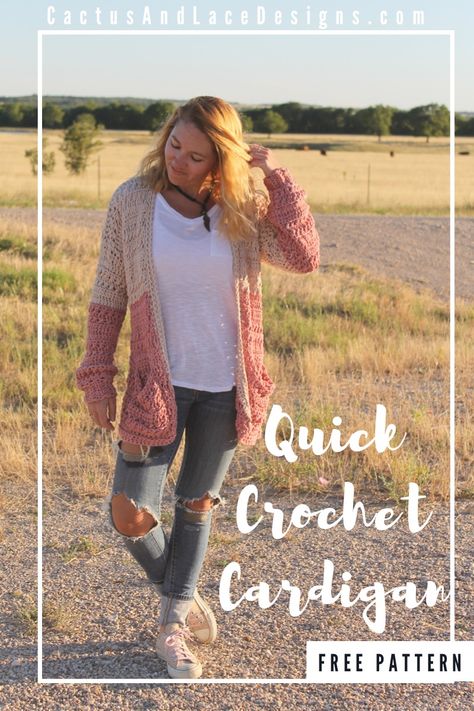 Learn how to make a quick and easy crochet cardigan with this beginner friendly free crochet pattern. Sizes XS- 3XL included. Crochet Sweater Pattern Easy, Crochet Cardigan Free Pattern, Cardigan Free Pattern, Crochet Cardigan Free, Crochet Free Patterns, Crochet Cardigan Pattern Free, Crochet Wearables, Gilet Crochet, Crochet Cardigan Sweater