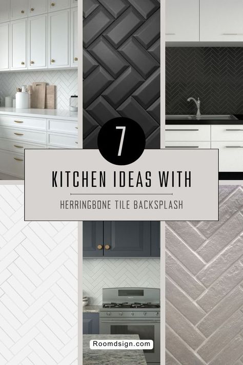 Transform Your Kitchen: Inspiring Ideas with Herringbone Tile Backsplash. Elevate your kitchen's aesthetic with the timeless elegance of herringbone tile backsplash. Explore a range of inspiring ideas and design possibilities that add texture, depth, and sophistication to your space. From classic white subway tiles to bold-colored ceramics and natural stone, discover how herringbone patterns can enhance the charm of your kitchen. Dive into our guide and bring a touch of timeless style to your home with herringbone tile backsplash. #KitchenDesign #HerringboneTile #BacksplashIdeas #HomeDecor #InteriorStyling Herringbone Kitchen Backsplash Ideas, Grey Herringbone Backsplash, Black Herringbone Backsplash, Herringbone Subway Tile Backsplash, White Herringbone Tile Backsplash, Herringbone Tiles Kitchen, Herringbone Backsplash Kitchen, Herringbone Kitchen Backsplash, Blue Herringbone Tile