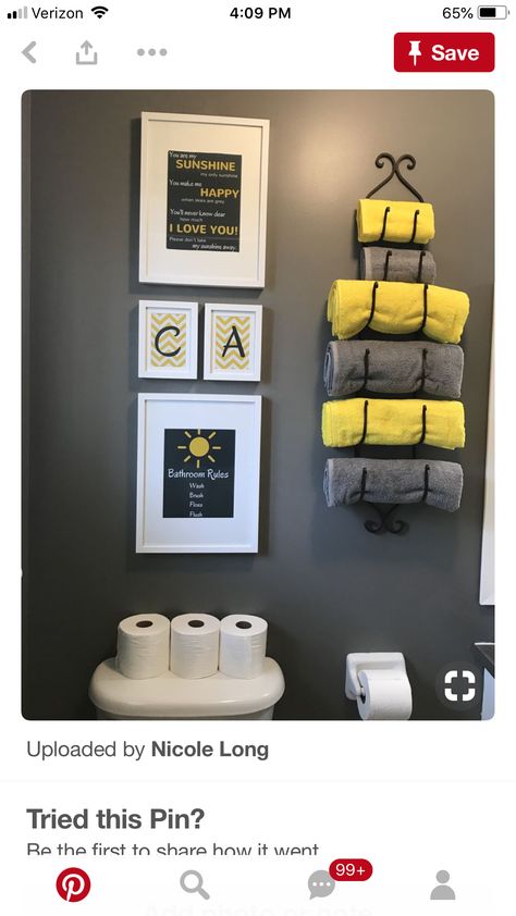 Yellow And Grey Bathroom, Kids Bathroom Paint, Sunflower Bathroom, Yellow Bathroom Decor, Unusual Facts, Bathroom Rules, Restroom Decor, Decor Ikea, Grey Bathroom