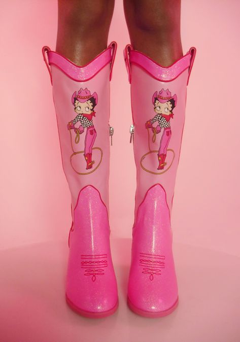 Glitter Cowboy Boots, Pink Cowboy Boots, Pink Cowboy, Bee's Knees, Funky Shoes, Pink Boots, Novelty Bags, Decorative Stitching, Pretty Shoes