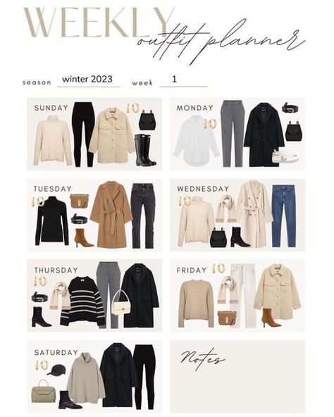 Weekly Outfit Planner Fall, 7 Days Outfits Winter, Belgium Fall Outfit, 10 Days Winter Travel Outfit, 1 Week Capsule Wardrobe, Outfits Of The Week Winter, Belgium Outfits Winter, Belgium Winter Outfit, Week Outfit Plan