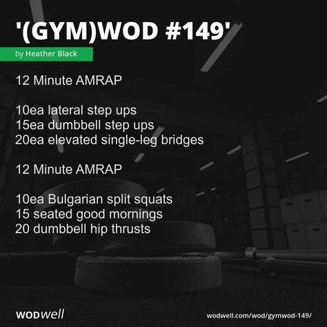 Dumbbell Hip Thrust, Group Workouts, Gym Wod, Amrap Workout, Woman Workout, Wod Workout, Crossfit Wod, Gotta Work, Bulgarian Split Squats