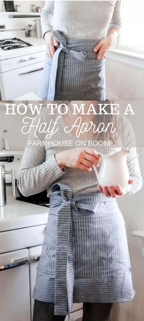 Half Apron Patterns, Easy Apron, Apron Pattern Free, Apron Patterns, Apron Tutorial, Diy Apron, Apron Sewing Pattern, Waist Apron, An Apron