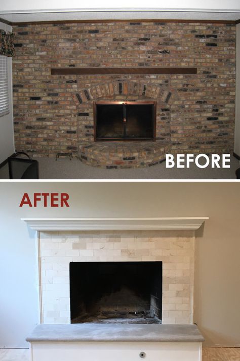 Fireplace refacing before and after. #fireplace #refacing #fireplacedesign #fireplacedecor Fireplace Refacing, Before And After Fireplace, Fireplace Restoration, Reface Fireplace, Chimney Fireplace, Clean Fireplace, Clean Dryer Vent, Chimney Cap, Vent Cleaning