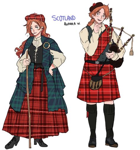 Aph Scotland, Hetalia Scotland, Scotland Hetalia, Couples Fanart, Scotland Clothing, Scotland Outfit, Norwegian Clothing, Scottish Dress, History Infographic