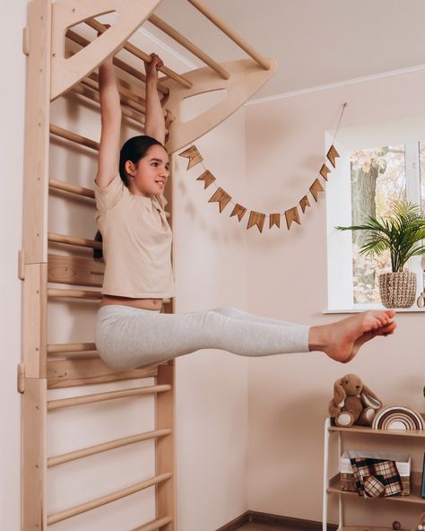 Setting up a children's Home Gym when space is limited? Mission possible! That's why we've created several versions of Swedish Wall Bars, perfect for kids of all ages. Exercises on the Swedish Wall Bars: ✔️ Improve posture. ✔️ Strengthen arm and core muscles. ✔️ Enhance gross motor skills. ✔️ Help relieve muscle spasms. Our best Swedish Ladders: 🌿 Solid Swedish Wall Bars, 🌿 Two-part option, 🌿 Three-part Swedish Ladder, 🌿 2-in-1: Transformable Climbing Triangle that turns into a Swedish Lad... Swedish Ladder Home Gym, Swedish Ladder, Wall Bars, Swedish Wall, Climbing Triangle, Mission Possible, Children's Home, Muscle Spasms, Gross Motor Skills