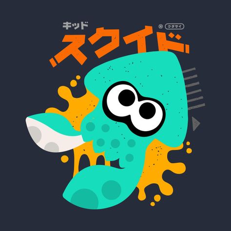 Back Design, Splatoon, T Shirts, Blue, Black, Design, Kawaii