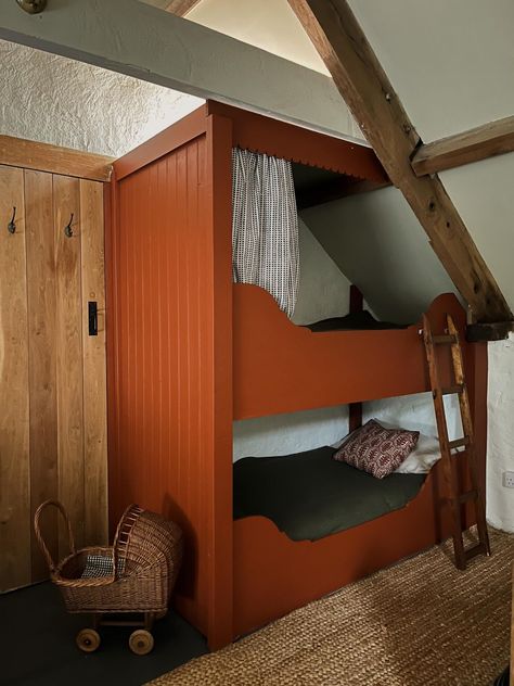 Cabin Rooms, Alcove Bed, Bunk Beds Built In, Built In Bunks, Cottage Rental, Attic Rooms, Attic Bedroom, Bunk Room, Holiday Cottage