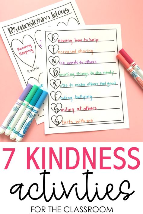 Kindness Activities World Kindness Day Activities, Kindness Day Activities, Kindness Poem, Teaching Math Facts, Mindful Activities For Kids, Kindness In The Classroom, Kindness Club, Matter Activities, Kindness Lessons