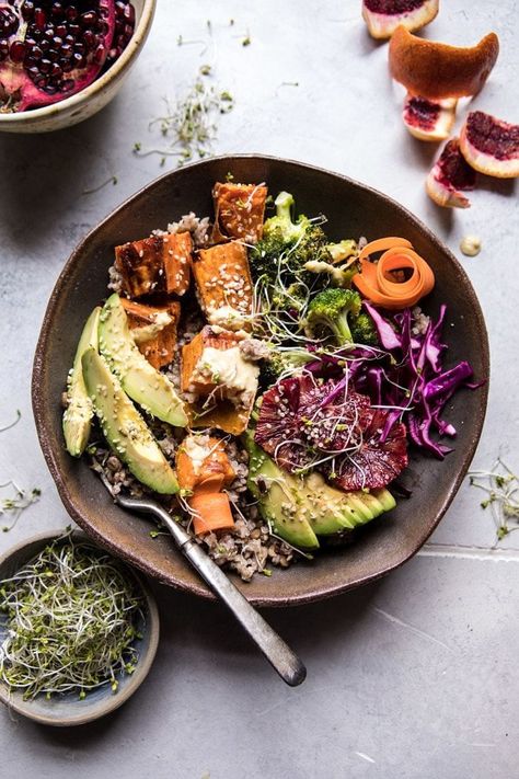 Vibrant Spring Broccoli Buddha Bowl | halfbakedharvest.com #healthy #vegan #recipes #avocado Broccoli Buddha Bowl, Resep Salad, Buddha Bowls, Winter Salad, Bowl Recipes, Poke Bowl, Buddha Bowl, Spring Recipes, Bowls Recipe