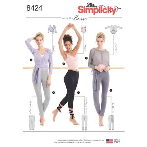 Sewing Activewear Ballet Leggings, Top With Sleeves, Ballet Top, Women's Sewing Pattern, Making Clothes, Ballet Style, Top Sewing, Patterns Fabric, Clothing Diy