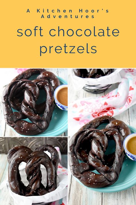 Easy Soft Chocolate Pretzels are chewy and delicious with the aroma and flavor of chocolate.  These are savory pretzels and taste delicious with a buckwheat honey mustard dipping sauce. #ChocolateWeek Flavored Soft Pretzels, Savory Chocolate, Flavored Soft Pretzel Recipes, Chocolate Soft Pretzels, Pretzel Flavors, Soft Pretzel Flavors, Savory Chocolate Recipes, Pretzel Recipes, Chocolate Pretzels Recipe