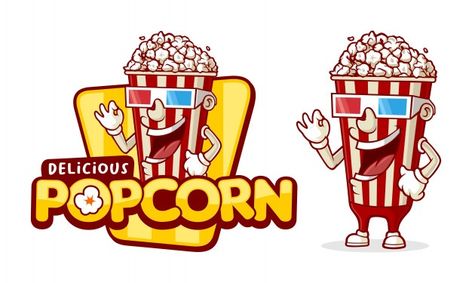 Deliciosa plantilla de logotipo de palom... | Premium Vector #Freepik #vector #logo #comida #etiqueta #plantilla Popcorn Logo, National Popcorn Day, Popcorn Labels, Popcorn Day, Day Logo, Food Label, Brand Presentation, Concession Stand, Character Cartoon