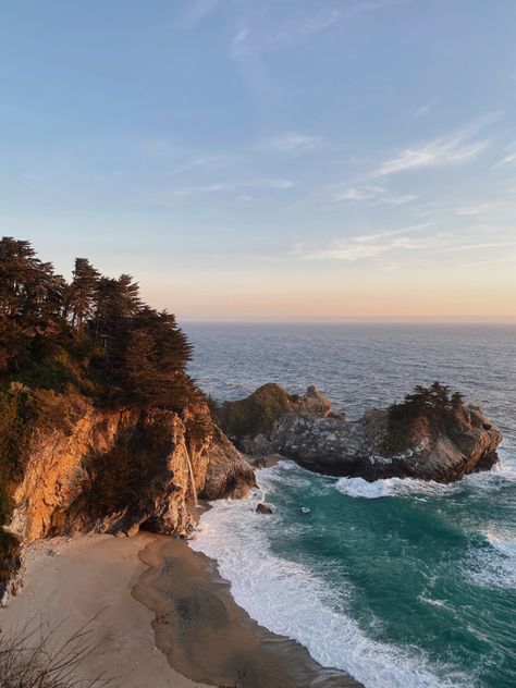 Beach Mountain Aesthetic, Ocean With Mountains, Mountain Beach Aesthetic, Big Sur Aesthetic, Coastline Aesthetic, Beach With Mountains, Beach And Mountains, Coastal Mountains, Ocean And Mountains