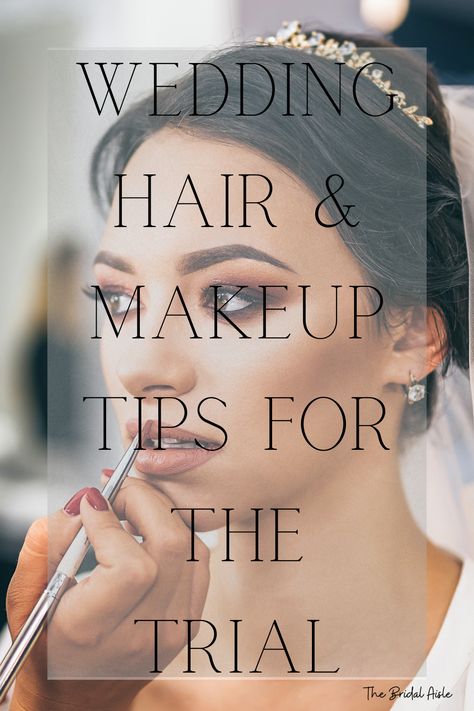 Is your wedding hair and makeup trial coming up? Check out this post of tips of things to know and what to expect to make the most out of your trial #wedding #weddingblog #weddingadvice #bridalblog #bridetobe #weddingmakeup #weddinghair #weddinghairandmakeup #hairandmakeuptrials #onsitehairandmakeup Wedding Hair And Makeup Brunette Brides, Types Of Wedding Makeup, Wedding Hair And Makeup Brunette, Hair Or Makeup First, Hair And Makeup Wedding, Brunette Bride, Bridal Makeup Tips, Pre Bridal, Beach Makeup