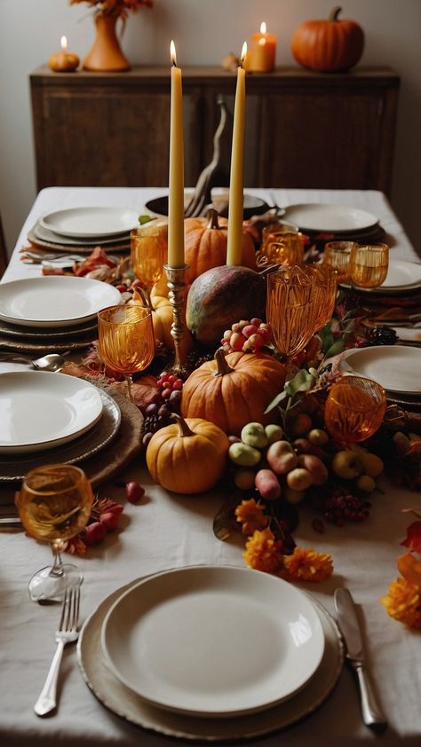 Get inspired by these Thanksgiving tablescapes that range from simple and elegant to moody and modern Discover vintage and natural ideas as well as rustic and elegant suggestions Whether you prefer a white round table setting or something more traditional these ideas will elevate your holiday decor Incorporate food elements to add a festive touch to your table Mid Century Modern Thanksgiving Table, Thanksgiving Decorations Round Table, Modern Thanksgiving Table, Thanksgiving Table Settings Elegant, Round Table Settings, Tablescape Thanksgiving, White Round Table, Food Elements, White Round Tables