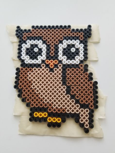 Perler Bead Hedgehog, Owl Perler Beads, 3d Bee Perler Bead Pattern, Perler Bead Squirrel, Owl Perler Bead Patterns, Fox Perler Bead Pattern, Perler Beads Owl, Hama Beads Owl, Perler Animals