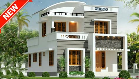 1400 Sq Ft 3BHK Contemporary Style Double Floor House And Free Plan - Engineering Discoveries 1400 Sq Ft House Plans, House Design With Plan, Cottage Architecture, 20x30 House Plans, Small House Design Exterior, Front Elevation Designs, House Design Exterior, Plan Drawing, Dining Hall