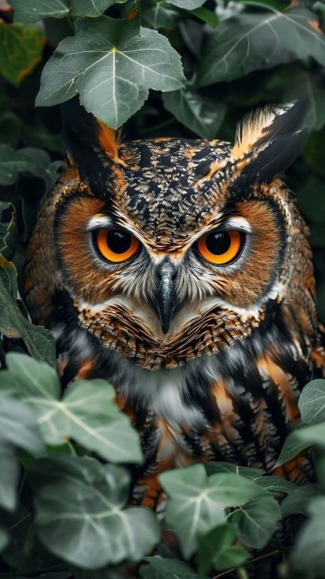 Owl Great Horned, Beautiful Owl Photography, Scops Owl, Owl Photography, Mobile Phone Wallpaper, Owl Images, Wood Owls, Wild Animals Pictures, Animal Portraits Art