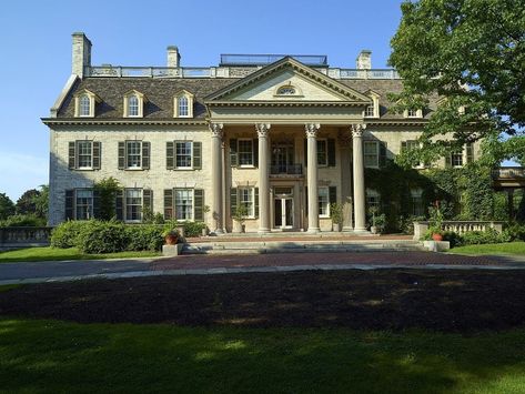 Greek Revival Mansion, Mansion Photography, New York Mansion, Clue Game, Classical Facade, Classic Mansion, Photography Museum, American Mansions, Wood Porch