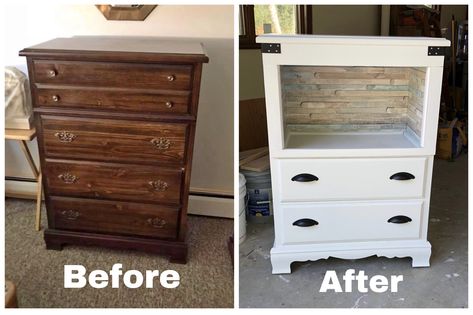 Repurposed Dresser Ideas Storage, Repurposed Tall Dresser, Tall Dresser Makeover Diy Repurposing, Repurposed Furniture Cat House, Repurpose Small Dresser, Upcycle Small Dresser, Repurposed Chest Of Drawers, Dresser Repurpose, Repurposed Dresser For Cats