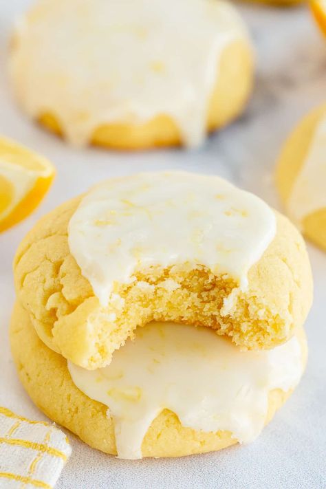 These Limoncello Cookies are sweet and lemony with the best soft and tender texture. This easy cookie recipe is a great way to brighten your day! #lemon #limoncello #cookies #homebaking #springrecipes #easybaking Limoncello Cookies, Lemoncello Dessert, Lemon Cello Recipe, Limoncello Desserts, Italian Limoncello Recipe, Summer Cookie Recipes, Limoncello Recipe, Lemon Cookies Recipes, Frozen Cookies