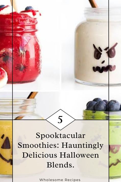 These Halloween smoothies are both fun and delicious for the spooky season! #smoothies #diyrecipes #halloween #halloweensmoothies #health #healthydrink #diysmoothies #halloweentreats Halloween Smoothies, Diy Smoothies, Smoothie Bar, Wholesome Food, Halloween Treats, Healthy Drinks, Spooky Season, Smoothie, Drinks