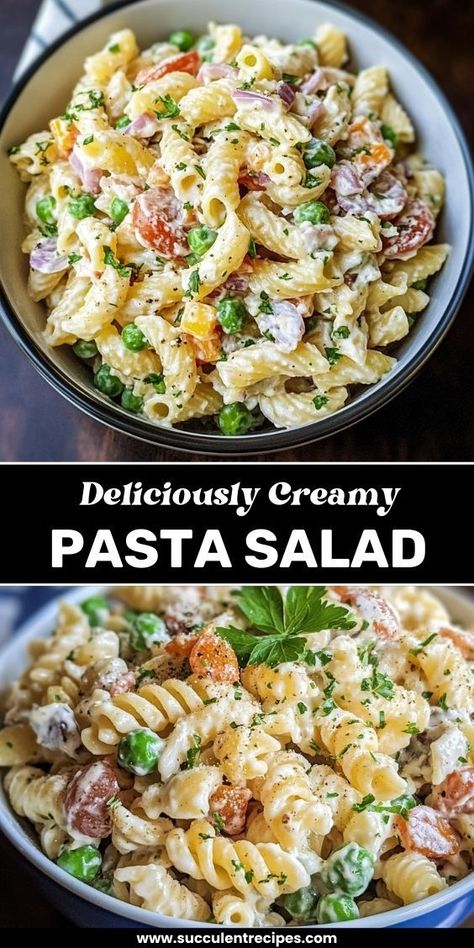 Christmas Pasta, Creamy Pasta Salad, Pasta Fresh, Pasta Creamy, Creamy Pasta Salads, Creamed Cucumbers, Diy Snacks, Whip It, Creamy Pasta