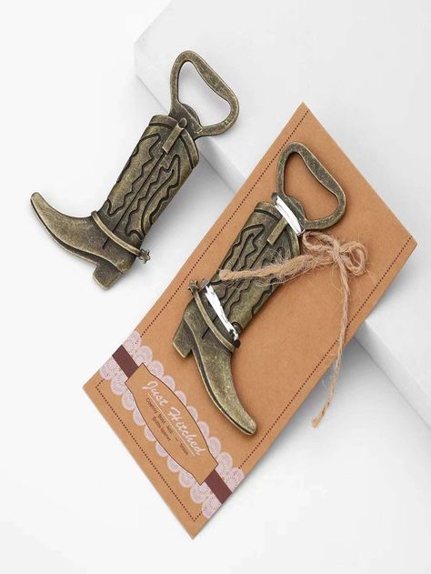 European Wedding Favor Gift Alloy Cowboy Boot Shaped Beer Bottle Opener, Shoe Opener, Corkscrew | SHEIN USA Wedding Guest Gifts Party Favors, Boot Bottle Opener, Cowboy Party Favors, Groomsmen Proposal Gifts, Wild West Party, Wedding Favors And Gifts, Country Party, Engagement Party Favors, Party Headband