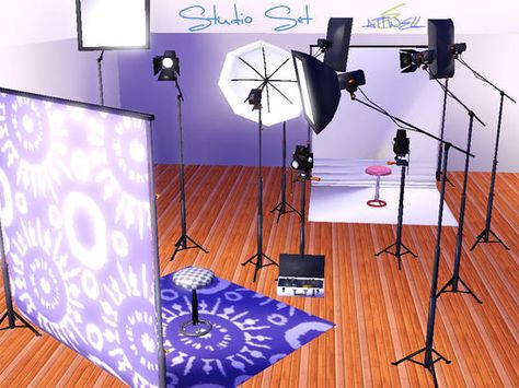 mikeaus69's Photographic Studio Set Ts3cc Furniture, Sims Office, Sims 4 Photography, Photographer Room, Sims Bedroom, Sims4 Ideas, Sims 4 Black Hair, Sims 4 Cc Kids Clothing, Sims 4 Studio