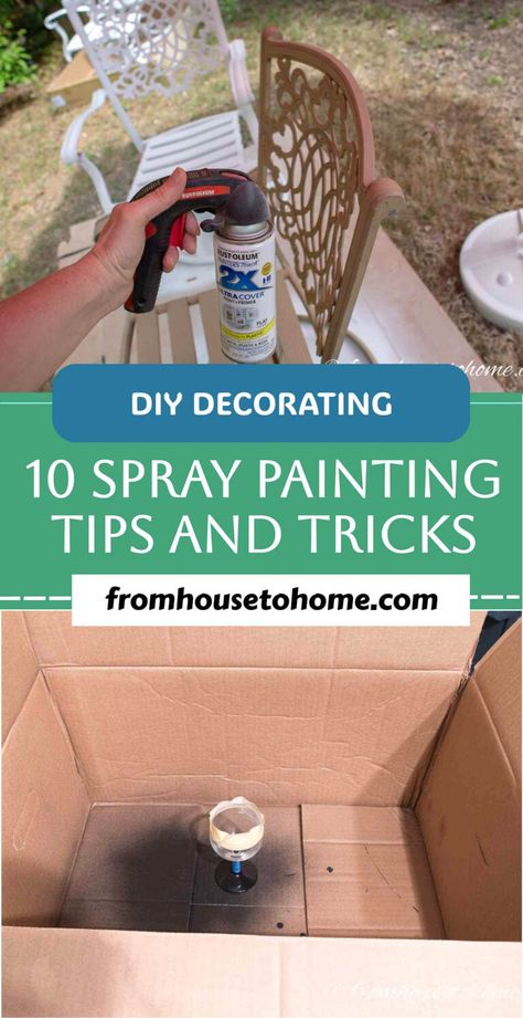 DIY Decorating: 10 spray painting tips and tricks Spray Paint Background, Painting Tips And Tricks, Small Room Diy, Easy Diy Home Projects, How To Spray Paint, Spray Paint Furniture, House To Home, Sewing Room Storage, Painting Metal