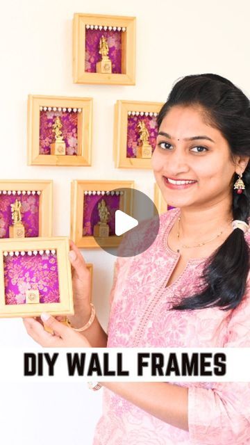 Vishnu Priya on Instagram: "DIY wall decor for this festive season reusable, detachable and wall safe decor comment ‘navratri wall decor’ to get  the supplies I used for this diy. I have these cute little Dashavataram brass idols at home and always wanted to decorate them for Navratri,  Finally came up with this idea to create these wall frames with traditional look. using my technique to attach these frames is easy and wall safe 
Hope you enjoyed watching this DIY and got some ideas for your next home project 
Shadow boxes @michaelsstores 
Canvas @amazon 

comment and let me know how you liked this DIY Show your ❤️

Thanks for watching ❤️

[ DIY wall decor, Indian festivals, Diwali wall decor ideas, Diwali entry way decor ideas, Festive decorations ideas at home, DIY home decor, puja room Diwali Wall Decorations At Home, Diwali Puja Decorations At Home, Diy Return Gifts, Entry Way Decor Ideas, Diy Diwali Decorations At Home, Diwali Decoration Ideas Home, Diwali Wall Decor, Easy Diwali Decoration Ideas, Vishnu Priya