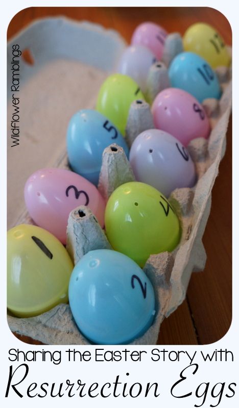 Sharing the Easter Story with Resurrection Eggs (free printable!) from Wildflower Ramblings Easter Story Eggs, Resurrection Eggs, The Easter Story, Easter Lessons, Easter Sunday School, Children's Church Crafts, Easter Preschool, Easter Story, Sunday School Activities