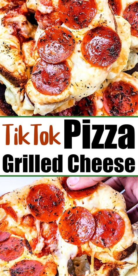 Pizza toast in the oven is viral on Tik Tok now! This is how to make pizza grilled cheese on bread or Texas Toast with pepperoni and cheese. Grilled Cheese Pizza, Sandwich Melts, Pepperoni And Cheese, Frozen Garlic Bread, Pizza Toast, Pizza Grilled Cheese, Toast Pizza, Making Grilled Cheese, Toast In The Oven