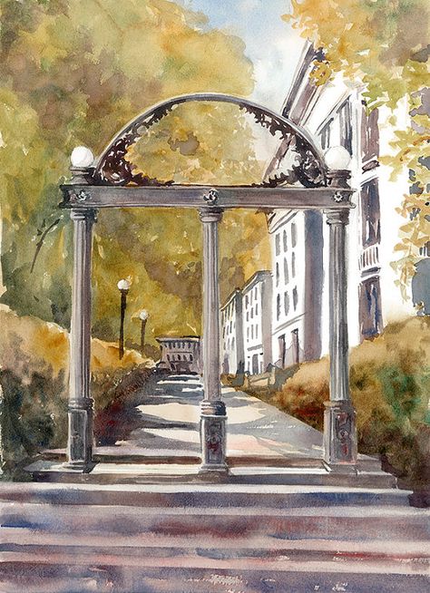 UGA Arch V College Print Limited Edition 200 by KathyRennellForbes Uga Arch, North Campus, Athens Ga, City Print, Limited Edition Giclee, The Arch, University Of Georgia, Canvas Crafts, City Prints