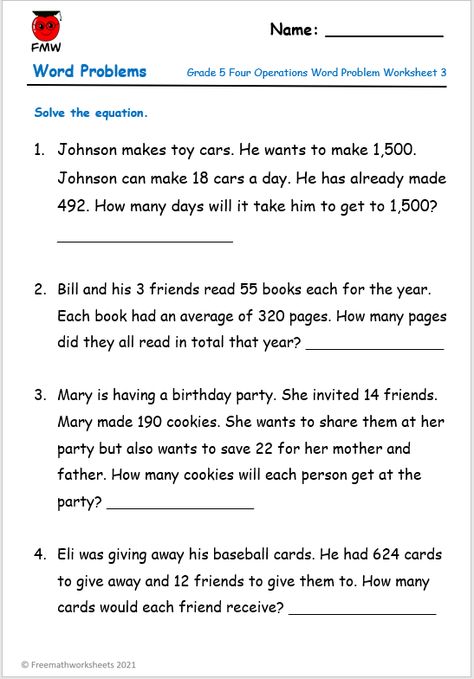 Grade 5 Math Worksheets Word Problems, Grade 5 Word Problems, Word Problems 4th Grade, Year 5 Maths, Grade 5 Math Worksheets, College Math, English Grammar Book, Fifth Grade Math, Solving Word Problems