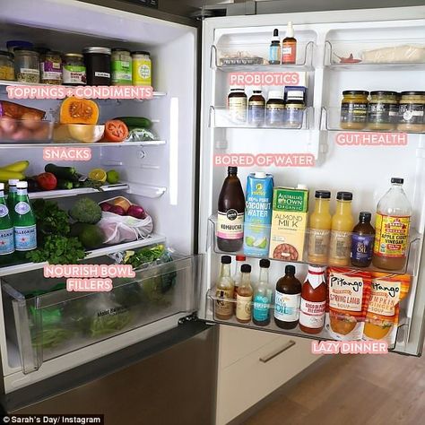 The diet fitness star Sarah's Day swears by to stay lean and keep her acne at bay Sarahs Day, Healthy Fridge, Sarah Day, Sarah's Day, Soy Chicken, Fridge Organization, Health Snacks, Clean Eating Snacks, Fitness Diet