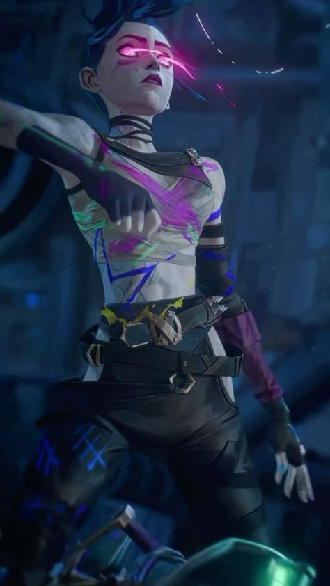 Jinx Final Battle Outfit, Jinx Season 2 Outfit, Arcane Jinx Screencaps, Jinx Hoodie Season 2, Jinx Arcane Full Body Reference, Jinx New Outfit, Paint The Town Blue Arcane, Jinx Style Clothes, Jinx Last Episode