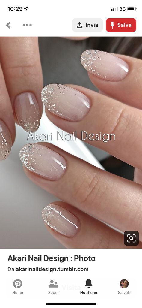 Sparkly Gel Nails, Nude Sparkly Nails, Gel Nails Fall, Blush Pink Nails, Wedding Day Nails, Glitter French Manicure, Classy Nail, Wedding Nails French, Bridal Nail Art