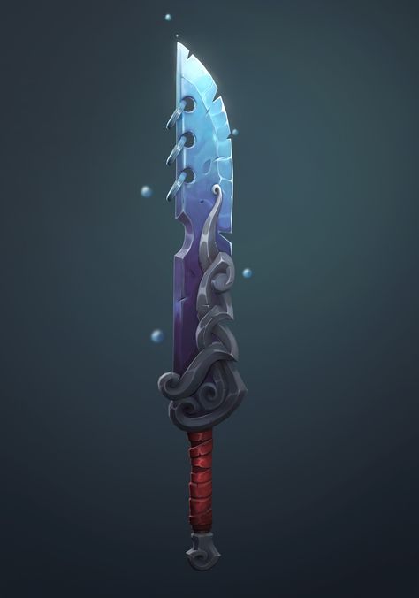 ArtStation - Sea Sword Handpaint, Serhii Kovalenko Ghibli Tattoo, Types Of Swords, Dnd Dragons, Fantasy Props, Cool Swords, Fantasy Armor, Armor Concept, Artifacts, Dungeons And Dragons