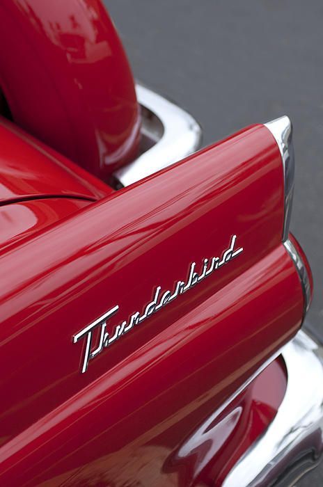 . 1956 Ford Thunderbird, Learning To Drive, Ford Classic Cars, Hood Ornaments, Ford Thunderbird, Cherry Bomb, Red Walls, Red Car, Koenigsegg