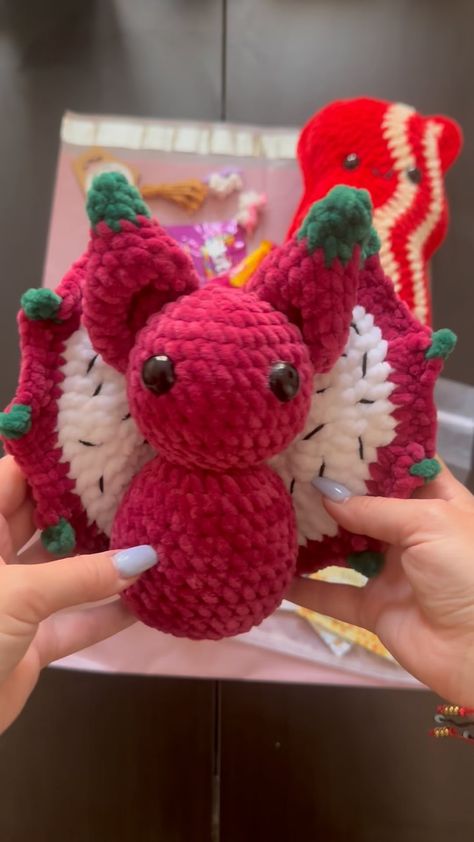 Patrycja 🐝 (@stitchesbypati) • Instagram photos and videos Bat Crochet, Packing Orders, Crochet Plushie, Fruit Bat, Crochet Dragon, Crochet Things, Business Thank You, Dragon Fruit, My Business