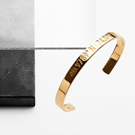 The Legend bracelet is the calling card of our brand. Minimalist and elegant, it creates a sophisticated impression. Order a Legend bracelet with the coordinates of a special place for you and always keep its memories in your heart. #coordinatescollection #mycoordinates #coordinates #jewerly #jewelrywithcoordinates Calling Card, Calling Cards, Special Places, Bracelet