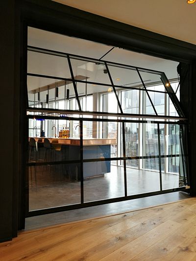 Glass Garage Doors | The Garage Door Centre Interior Garage Door, Folding Garage Doors, Garage Windows, Loft Door, Glass Garage, Garage Door Windows, Garage Door Types, Garage Door Styles, Glass Garage Door