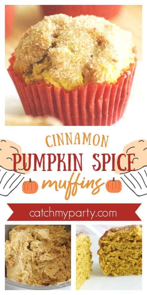 You are so going to want to try this delicious cinnamon pumpkin spice muffin recipe! They are just what you need at this time of year when the nights get shorter and it's just so nice to be indoors baking! I love entertaining during the fall and treating my friends to freshly baked goodies, such as these cinnamon pumpkin spice muffins. The smell they leave in your house is absolutely divine, so you can imagine just how deliciously tasty they are. They are quick and easy to bake and will have eve Snack Breads, Pumpkin Spice Latte Cake, Pumpkin Spice Latte Cupcakes, Paleo Pumpkin Spice, Recipes Muffins, Spiced Buttercream, Pumpkin Treats, Cinnamon Pumpkin, Pumpkin Spice Donut