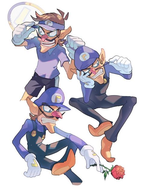 Waluigi Fanart, Luigi And Daisy, Mario Fan Art, Nintendo Fan Art, My Saves, Mario Games, Nintendo Characters, Super Mario Art, Nintendo Art